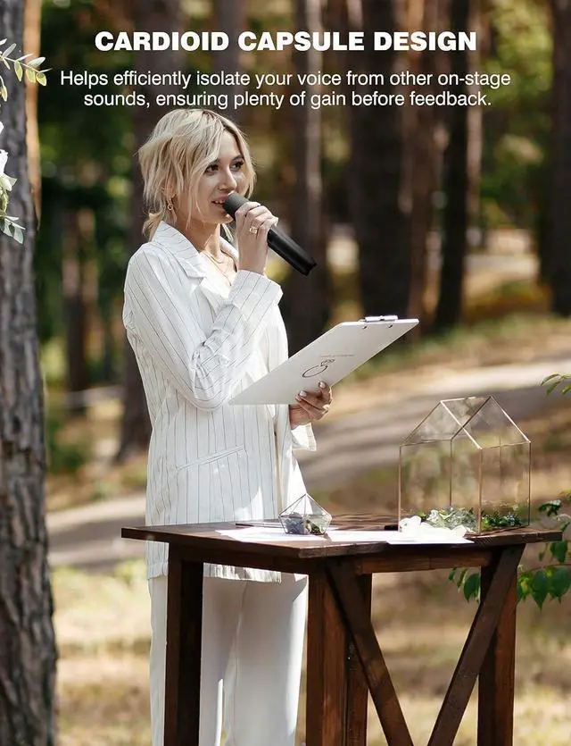 Alt view image 6 of 7 - ARISEN Wireless Microphone System, Professional  microphone UHF Dual Channel Handheld Microphone, 200ft Range Receiver and 2 Handheld Mic Set, Cordless Mic Systems for, Church, Wedding, DJ