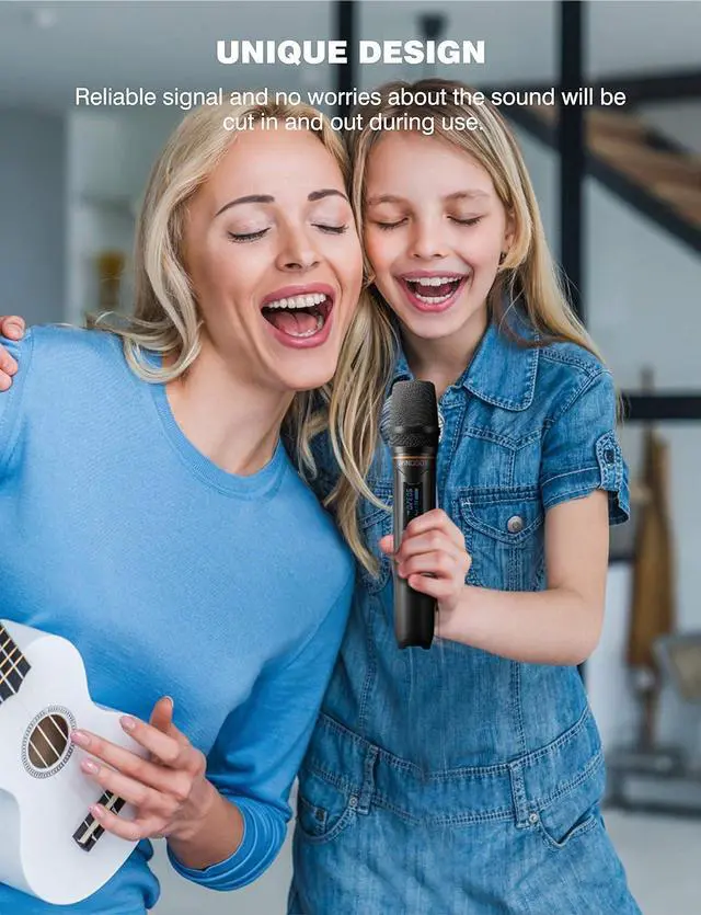 Alt view image 7 of 7 - ARISEN Wireless Microphone System, Professional  microphone UHF Dual Channel Handheld Microphone, 200ft Range Receiver and 2 Handheld Mic Set, Cordless Mic Systems for, Church, Wedding, DJ