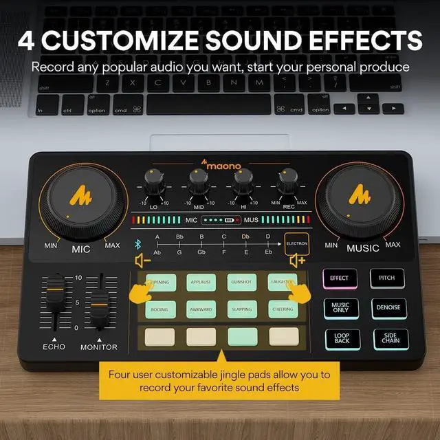 Alt view image 4 of 7 - Podcast Equipment Bundle Audio mixer All-in-One Podcast Production Studio with 3.5mm Microphone for Live Streaming, Podcast Recording, PC, Smartphone, DJ MaonoCaster Lite (AU-AM200-S1)