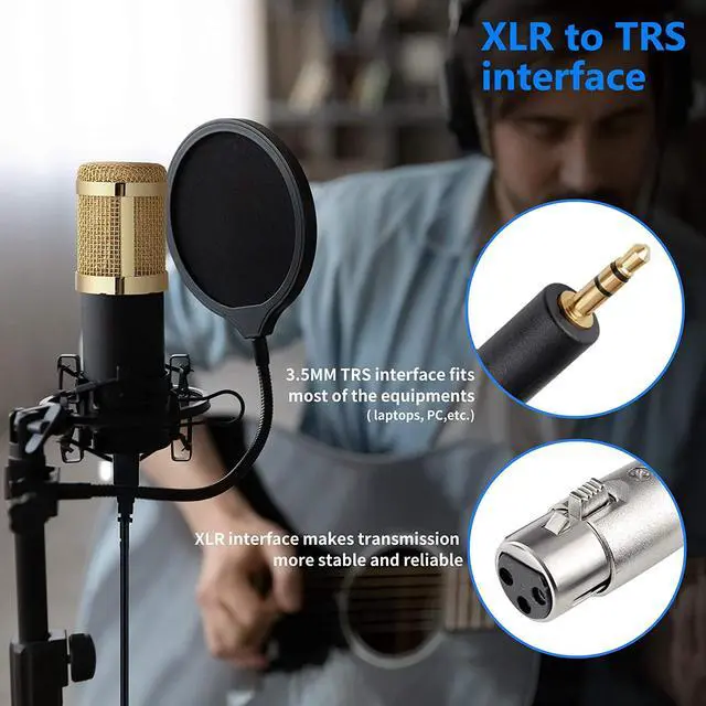 Alt view image 7 of 7 - Neewer Professional Studio Broadcasting Recording Condenser Microphone & NW- 35 Adjustable Recording Microphone Suspension Scissor Arm Stand with Shock Mount and Mounting Clamp Kit