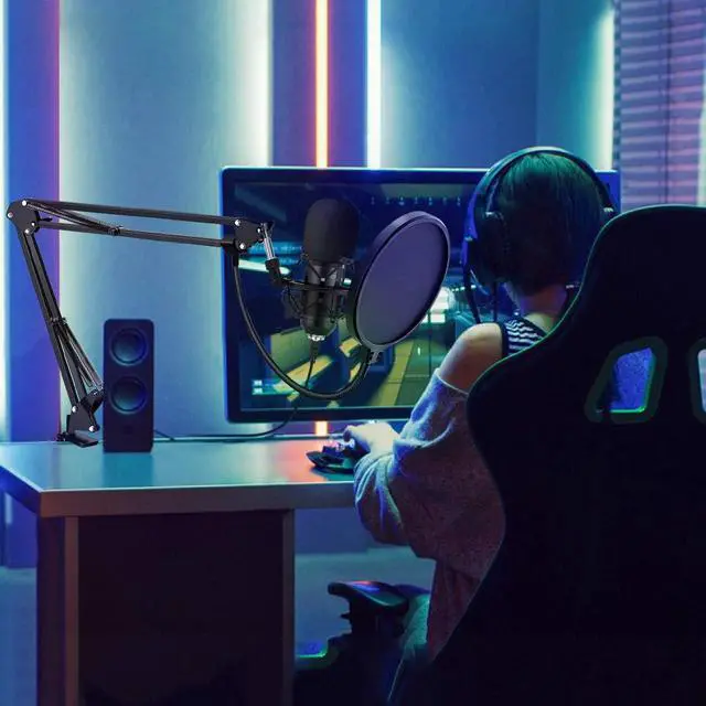 Alt view image 7 of 7 - YOTTO USB Microphone Kit 192KHZ/24BIT Plug & Play Computer PC Microphone Studio Streaming Cardioid Mic with Boom Arm Shock Mount Pop Filter for Recording Broadcasting YouTube Gaming Voice