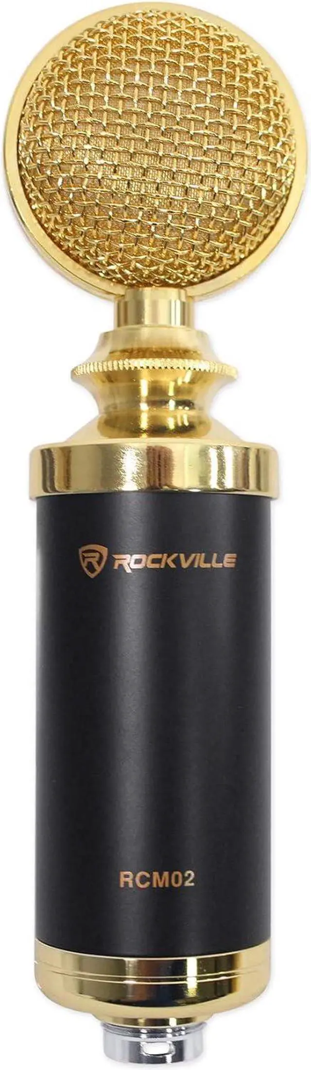 Alt view image 3 of 7 - Rockville RCM02 Pro Studio Recording Condenser Microphone Mic+Metal Shock Mount, Black