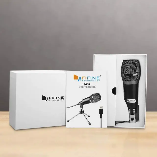 Alt view image 7 of 7 - FIFINE USB Microphone, Plug and Play Home Studio USB Condenser Microphone for Skype, Recordings for YouTube, Google Voice Search, Games, for Windows and Mac-K668