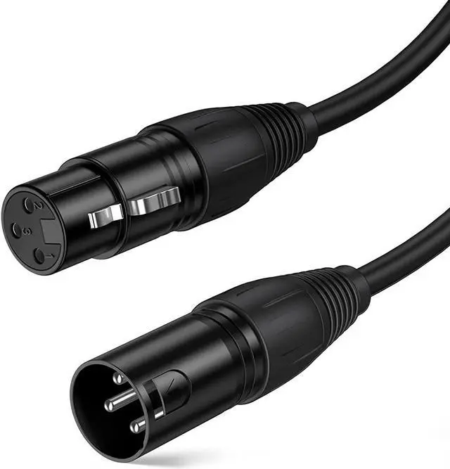 Main image of XLR Cable,Xiaogan 10FT 3PIN XLR Male to Female Balanced Microphone Cable for Recording Applications,Mixers,Speaker Systems,DMX Lights.Black
