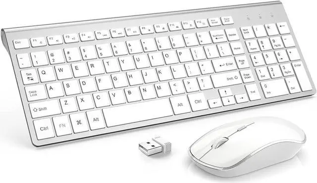 Main image of Wireless Keyboard Mouse, JOYACCES 2.4G Compact and Ultra Slim Wireless Keyboard and Mouse for Windows, Computer, Desktop, PC, Laptop-Sliver