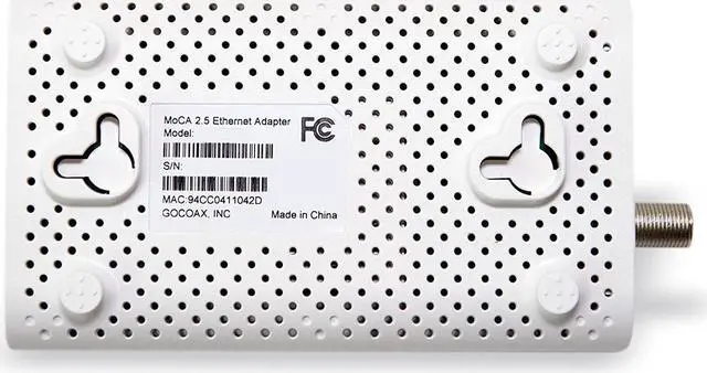 Alt view image 4 of 5 - goCoax MoCA 2.5 Adapter with 2.5GbE Ethernet Port. MoCA 2.5. 1x 2.5GbE Port. Provide 2.5Gbps Bandwidth with existing coaxial Cables. White(Single, MA2500C)