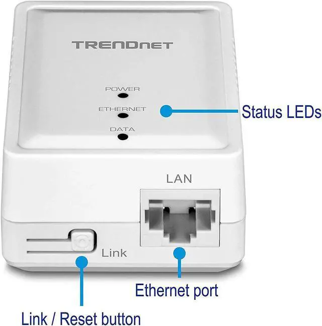 Alt view image 4 of 7 - TRENDnet Powerline 500 AV Nano Adapter Kit, Includes 2 x TPL-406E Adapters, Cross Compatible with Powerline 600-500-200, Windows 10, 8.1, 8, 7, Vista, XP, Plug & Play Install, White, TPL-406E2K