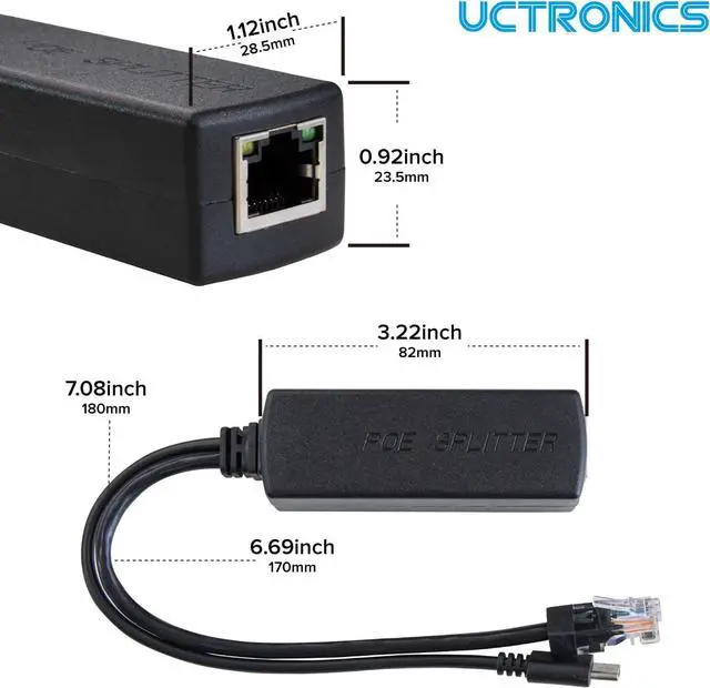 Alt view image 3 of 6 - UCTRONICS PoE Splitter USB-C 5V - Active PoE to USB-C Adapter, IEEE 802.3af Compliant for Raspberry Pi 4, Google WiFi, Security Cameras, and More