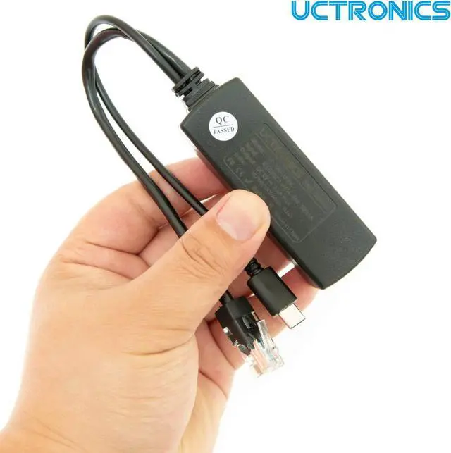 Alt view image 6 of 6 - UCTRONICS PoE Splitter USB-C 5V - Active PoE to USB-C Adapter, IEEE 802.3af Compliant for Raspberry Pi 4, Google WiFi, Security Cameras, and More