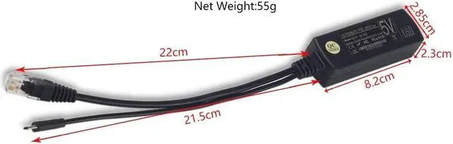 Alt view image 6 of 7 - UCTRONICS for Raspberry Pi PoE Splitter 5V [2-Pack] - Active PoE to Micro USB Adapter, IEEE 802.3af Compliant, for Tablets, Dropcam and Raspberry Pi 2/3, and More