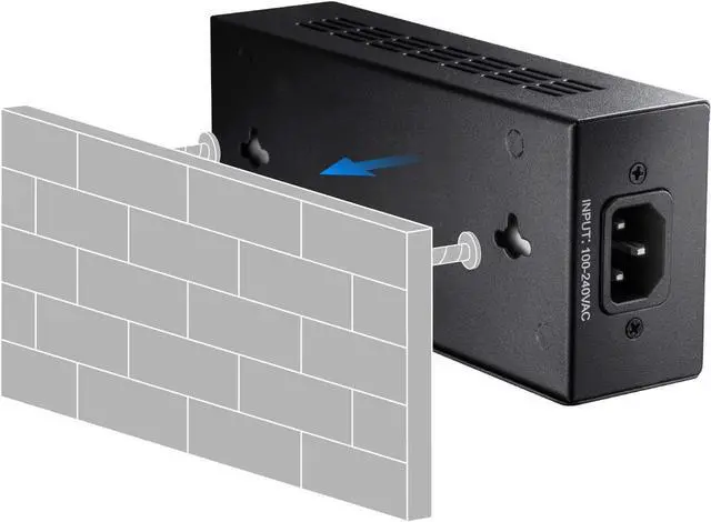 Alt view image 6 of 7 - Cudy POE300 60W Gigabit Ultra PoE+ Injector, Up to 60W Ultra Power Supply, 10/100/1000Mbps Shielded RJ-45, IEEE 802.3af/802.3at Compliant, Not Support 802.3 bt/PoE++/ Passive PoE, Metal housing