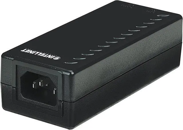 Alt view image 4 of 7 - Intellinet PoE Injector - Converts Non-PoE to PoE Connections - Use CAT5 Ethernet Cable with RJ45 to Provide Both Power and Data  Supplies 15.4W up to 100 M (328 ft) Black 524179