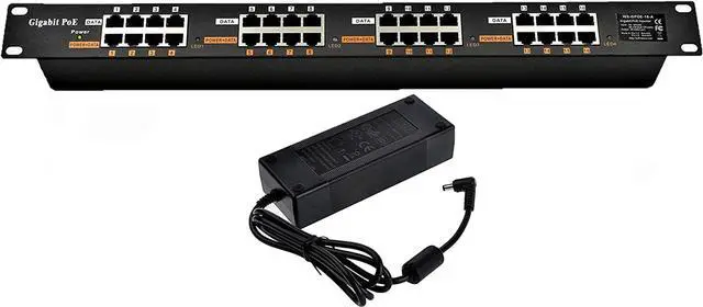 Main image of PoE Texas GPOE-16A-48v120w | Passive 802.3af Power Over Ethernet Injector for 16 PoE Cameras, IP Phones, WiFi Access Points and More | Includes 48 Volt Power Supply