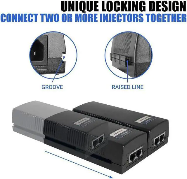 Alt view image 4 of 6 - BV-Tech Gigabit Power Over Ethernet PoE+ Injector | 30W | Plug & Play | up to 325 Feet