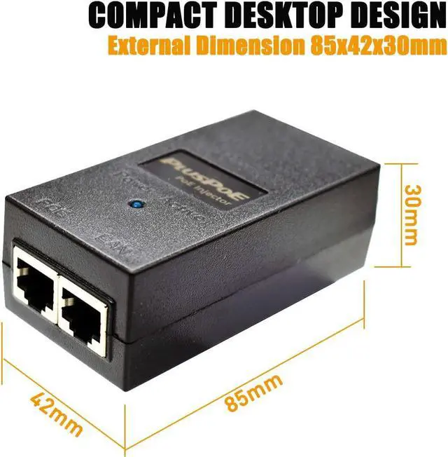 Alt view image 4 of 5 - PLUSPOE 24volt Passive PoE Injector 24W Power Over Ethernet for 24v PoE Devices Compatible with Ubiquiti POE-25-5W, POE-24-12W and POE-24-24W