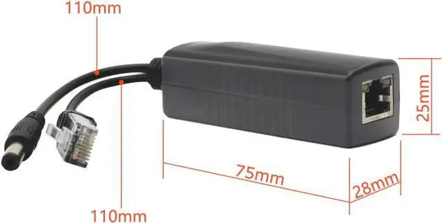 Alt view image 3 of 5 - 4-Pack 12V DC Output Active PoE Splitter Adapter, IEEE 802.3af, 10/100Mbps, for IP Camera AP Voip Phone and More, AV-PS12