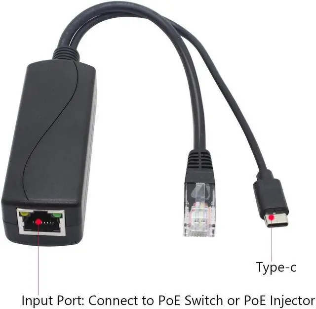 Alt view image 2 of 5 - ANVISION 4-Pack 5V Gigabit PoE Splitter, USB Type C, 48V to 5V 2.4A Adaper, IEEE 802.3af Compliant, Welcome to consult