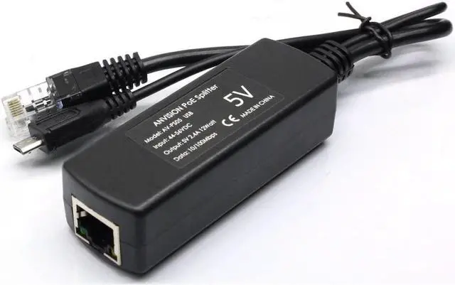Alt view image 3 of 7 - ANVISION 4-Pack Active 5V 2.4A PoE Splitter Adapter IEEE 802.3af Compliant Micro USB 48V to 5V/2.4A, for Tablets, Dropcam or Raspberry Pi, IPC, IP Camera and More