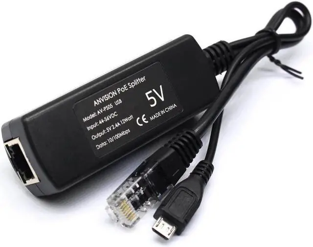 Alt view image 5 of 7 - ANVISION 4-Pack Active 5V 2.4A PoE Splitter Adapter IEEE 802.3af Compliant Micro USB 48V to 5V/2.4A, for Tablets, Dropcam or Raspberry Pi, IPC, IP Camera and More