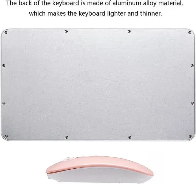 Alt view image 7 of 7 - Rechargeable Bluetooth Keyboard and Mouse Combo Ultra-Slim Portable Compact Wireless Mouse Keyboard Set for Android Windows Tablet Cell Phone iPhone iPad Pro Air Mini, iPad OS/iOS 13 and Above (Pink)