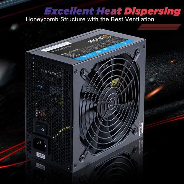 Alt view image 3 of 7 - PowerSpec 650W Power Supply Semi Modular 80 Plus Bronze Certified ATX PSU Active PFC SLI Crossfire Ready Gaming PC Computer Switching Power Supply, PS 650BSM