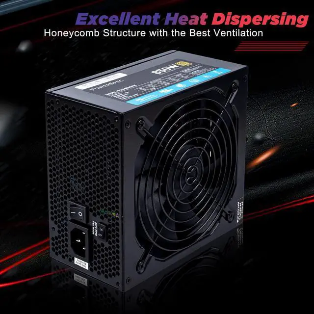 Alt view image 5 of 7 - PowerSpec 850 Watt 80 Plus Gold Fully Modular ATX Power Supply Active PFC SLI Crossfire Ready Gaming PC PSU Computer Switching Power Supply, PSX 850GFM NRGB
