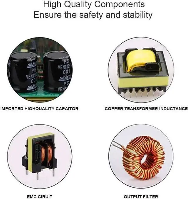 Alt view image 4 of 7 - inShareplus 12V 20A 240W, DC Universal Regulated Switching Power Supply, Converter AC 100-240V to DC 12 Volt LED Driver, Transformer, Adapter for LED Strip Light, 3D Printer, Radio, Computer Project
