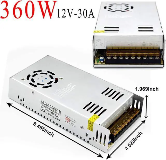 Alt view image 2 of 7 - EAGWELL 12V 30A Dc Universal Regulated Switching Power Supply 360W for 3D Printer , CCTV, Radio, Computer Project ,LED Lights