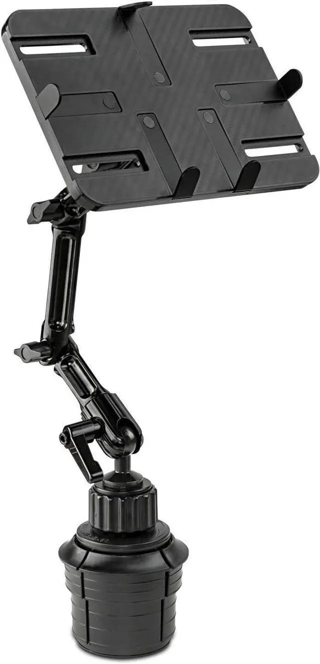Main image of Mount-It! Premium Cup Holder Tablet Mount for Cars, SUVs, Trucks - Commercial Vehicle Tablet ELD Mount, Heavy Duty Aluminum, Adjustable Full Motion Arms, Universal Holder Tray for iPad and Samsung