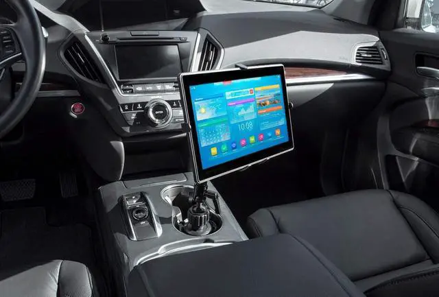 Alt view image 3 of 7 - Mount-It! Premium Cup Holder Tablet Mount for Cars, SUVs, Trucks - Commercial Vehicle Tablet ELD Mount, Heavy Duty Aluminum, Adjustable Full Motion Arms, Universal Holder Tray for iPad and Samsung