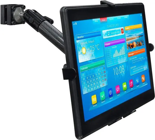 Main image of Premium Car Headrest Tablet Holder with Adjustable Arm, Heavy Duty Carbon Fiber Car Tablet Mount for iPad, Galaxy, & Fire Tablets (MI-7311)