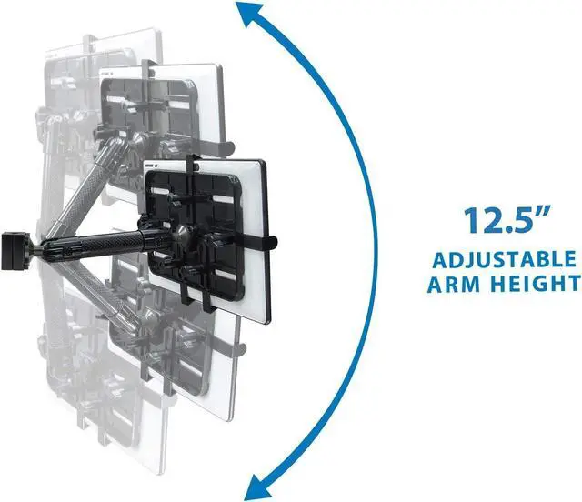 Alt view image 6 of 7 - Premium Car Headrest Tablet Holder with Adjustable Arm, Heavy Duty Carbon Fiber Car Tablet Mount for iPad, Galaxy, & Fire Tablets (MI-7311)