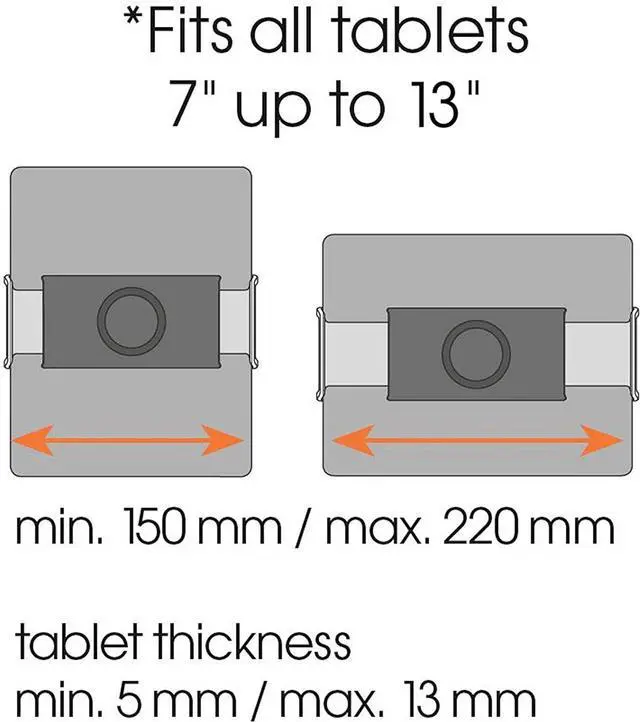 Alt view image 6 of 7 - 1030 Full-Motion Tablet Wall Mount for All Tablets from 7-13 inch | Swivels up to 180º (Left/Right) | Can be Tilted up to 15º | Also fits iPad and Samsung Galaxy Tab| Black