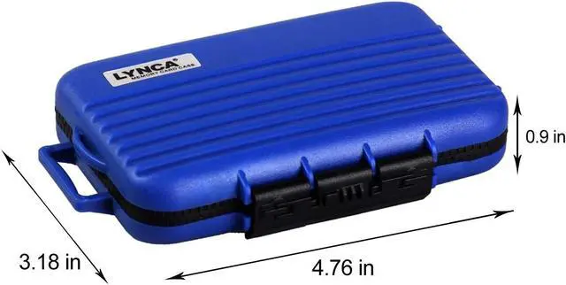 Alt view image 2 of 6 - LYNCA 24 Slots Camera Memory Card Case Holder Water-Resistant Anti-Shock SD Card Case Holder Wallet for 8 SD Cards 4 CF Cards 12 Micro SD/TF Cards Storage Box, Compact Memory Cards Wallet (Blue)