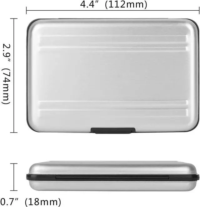Alt view image 4 of 7 - Aluminum Shock Resistant Carrying Box Memory Card Storage Case Holder 8 Slots for SD SDHC MMC Micro SD TF Cards Silver