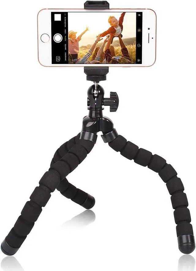 Main image of Phone Mini Tripod, Ruittos Premium Flexible Mobile Phone Tripod Stand Compatible with iPhone Samsung Go Pro, Small Digital Camera, Black
