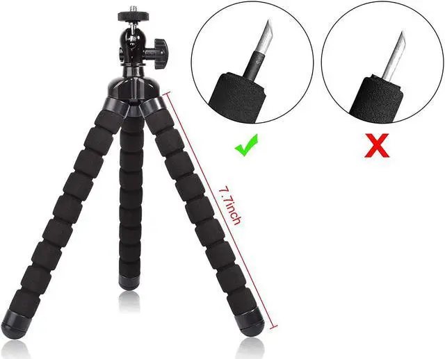 Alt view image 2 of 7 - Phone Mini Tripod, Ruittos Premium Flexible Mobile Phone Tripod Stand Compatible with iPhone Samsung Go Pro, Small Digital Camera, Black