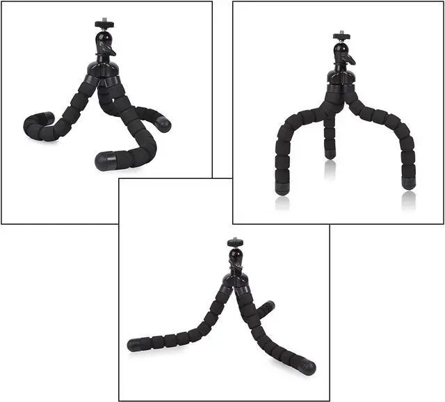 Alt view image 5 of 7 - Phone Mini Tripod, Ruittos Premium Flexible Mobile Phone Tripod Stand Compatible with iPhone Samsung Go Pro, Small Digital Camera, Black