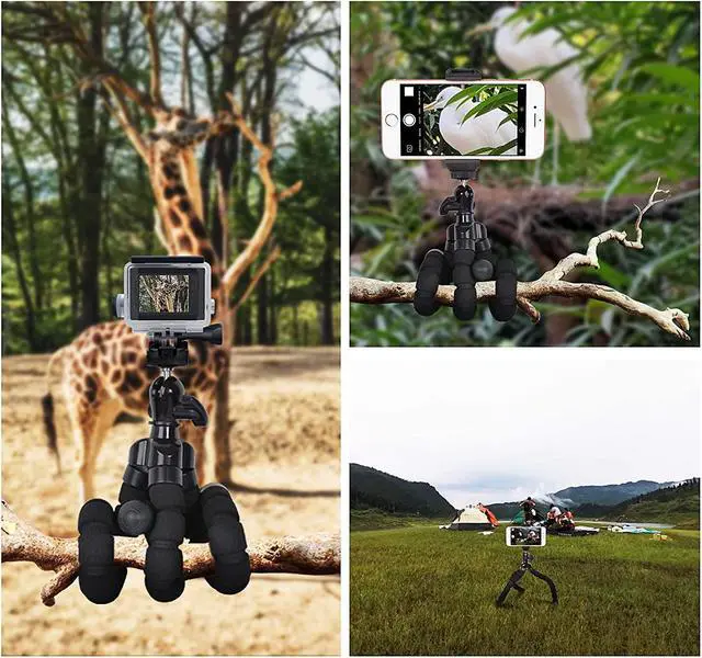 Alt view image 6 of 7 - Phone Mini Tripod, Ruittos Premium Flexible Mobile Phone Tripod Stand Compatible with iPhone Samsung Go Pro, Small Digital Camera, Black