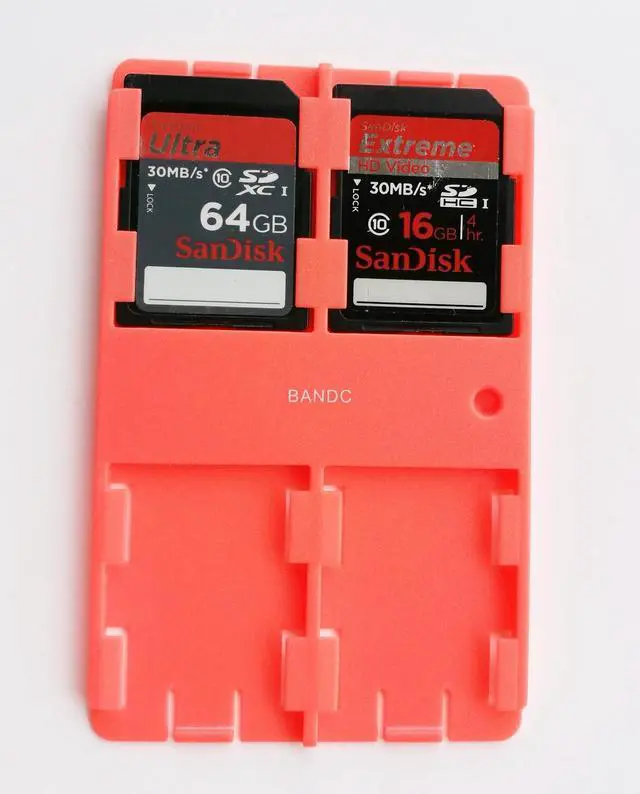 Alt view image 5 of 5 - Bandc 2pcs Red Sd/sdhc/sdxc Card Storage Holder Case (Memory Card Not Included)