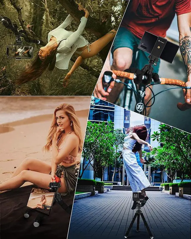 Alt view image 5 of 6 - Tripod for iPhone 13/13 pro max /13 Mini, Fotopro Flexible Tripod Stand with Remote, Selfie Stick Stand Adjustable Smartphone Mini Tripod Stand for Action Camera