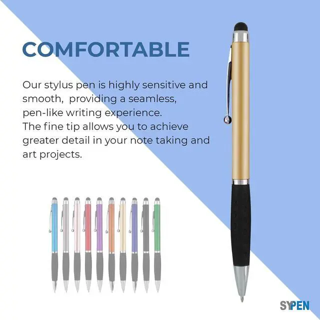 Alt view image 4 of 6 - Stylus Pens -2 in1 Capactive Touch Screen with Ballpoint Writing Pen Sensitive Stylus Tip For Your iPad iPhone Samsung Galaxy & All Smart Devices -Metallic Barrel - Assorted Colors Comfy Grips,36 Pack
