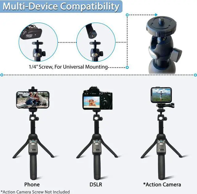 Alt view image 5 of 7 - Fugetek 42" Compact Selfie Stick & Tripod, Extendable, Wireless Bluetooth Remote, Lightweight Aluminum, Travel Ready, Compatible with iPhone 14 13 12 Pro Xs Max Xr X 8Plus 7 & Android