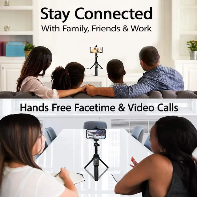 Alt view image 7 of 7 - Fugetek 42" Compact Selfie Stick & Tripod, Extendable, Wireless Bluetooth Remote, Lightweight Aluminum, Travel Ready, Compatible with iPhone 14 13 12 Pro Xs Max Xr X 8Plus 7 & Android