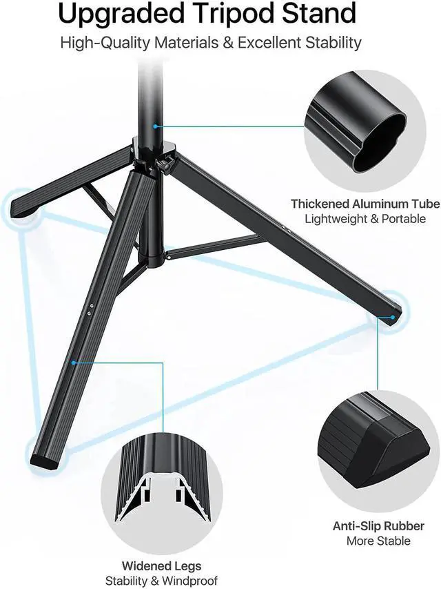 Alt view image 2 of 6 - iPhone Tripod - 66" Stable & Tall Stand with Remote, Compatible with iPhone 16/15/14/13 Plus, Samsung S22, Camera, GoPro, Video Recording
