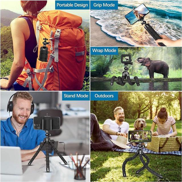 Alt view image 2 of 7 - Phone Tripods, Flexible Tripods and Portable Adjustable Tripod with Wireless Remote, Compatible with iPhone/Android Phones, Mini Camera Tripod Stand for Cell Phone DSLR GoPro