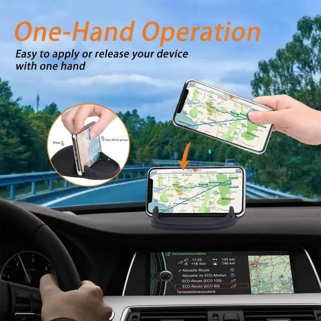 Alt view image 6 of 7 - Car Phone Holder, Anti-Slip Silicone Dashboard Car Pad Compatible with iPhone, Samsung, Android Smart Phones, GPS, KGs3 and More