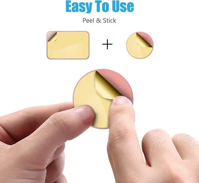 Alt view image 3 of 7 - WixGear Mount Metal Plate with Adhesive for Magnetic Cradle-Less Mount -X4 Pack 2 Rectangle and 2 Round (Compatible with Magnetic mounts) (Rose Gold)