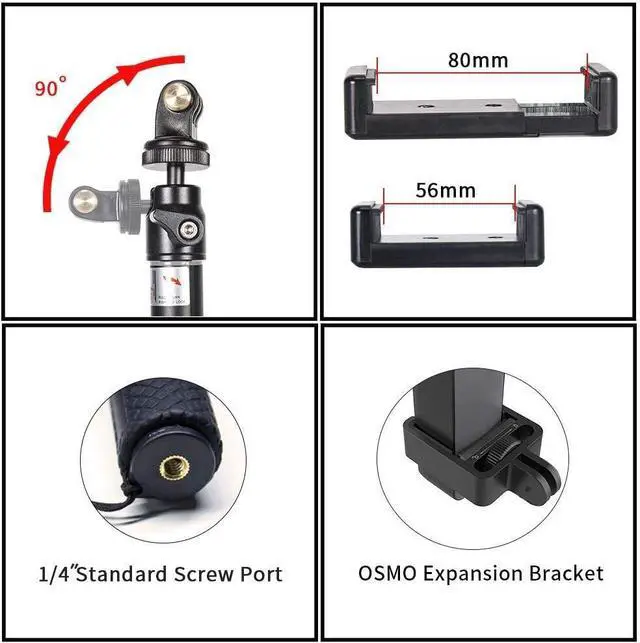 Alt view image 4 of 7 - Smatree Telescoping Selfie Stick with Tripod Stand Compatible for GoPro Hero 13/12/11/10/9/8/7/6/5/4/3+/3/DJI OSMO Pocket 2/1/SJCAM/AKASO/Xiaomi Yi and Smartphones (Not Fit with OSMO Pocket 3)