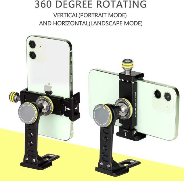 Alt view image 2 of 7 - FOCPRO Metal Phone Tripod Mount for iPhone 13, Samsung, Android Smartphones